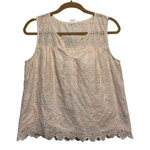 GAP Eyelet Tank Top Size M Coquette Cottagecore Shabby Chic Pastel Romantic Cute